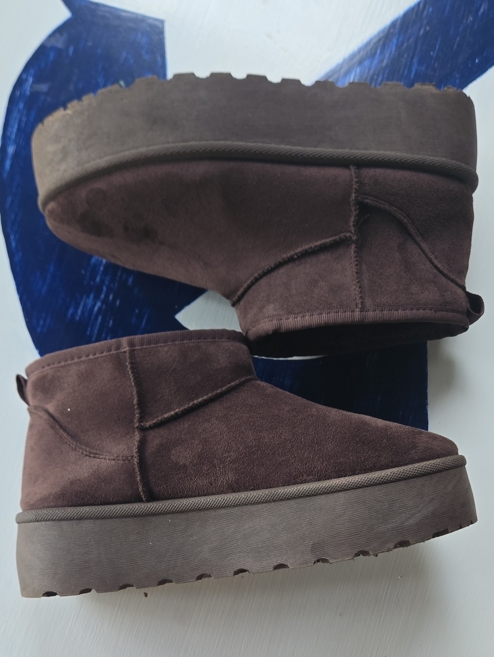 Mudd Cherry Faux Suede Brown Platform Ankle Boot Size 8.5